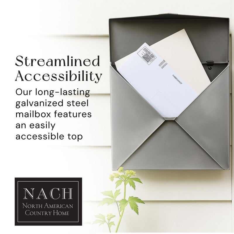 NACH Mailboxes for Outside Wall Mount, 10 x 10 x 4 inch Silver Mail Boxes for House Outside, Waterproof Mailboxes for Outside - Chicago Style Mail Box - Image 4